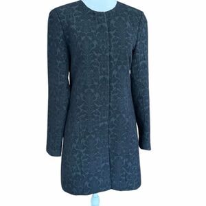 BB Dakota Black Jacquard hidden button front coat size Small